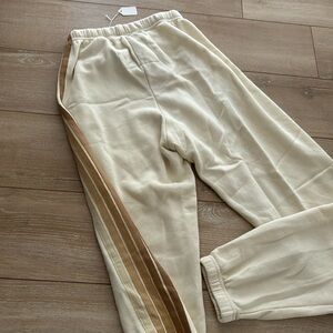 Brand New! Aviator Nation Tan Stripe Creamy Sweatpants. Size Small.